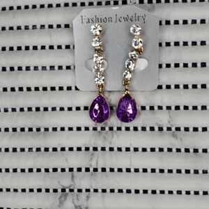 Fashion Jewelry Gold & Purple Earring